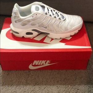 White and grey Air Max Plus